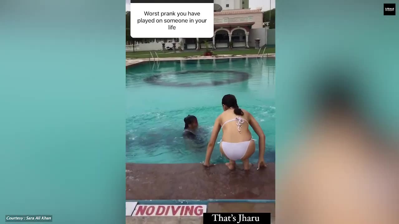 SaraAliKhan nude in pool new video hot !!!