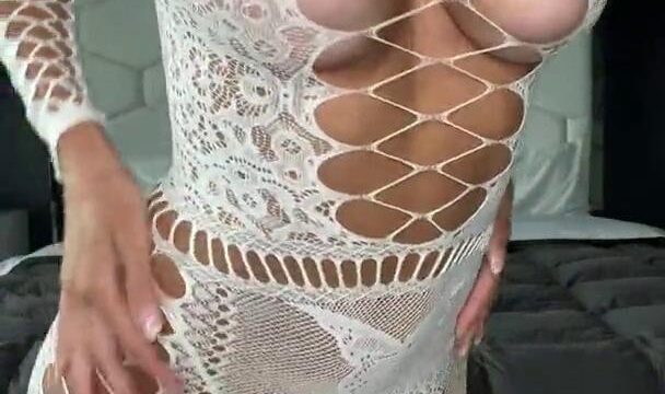 Hayley Maxfield Fishnet Lingerie Nude Tease Video